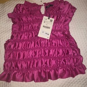 Women’s NEW hot pink Zara crop top size Small